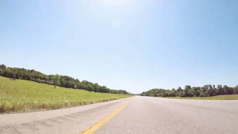 POV point of view - Driving East on Interstate Highway through Illinois. Stock Footage