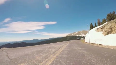POV point of view - Driving on mountain highway in the Summer. Stock Footage