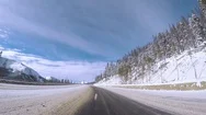 Pov Point Of View - Driving Through Berthoud Pass After Winter Storm. Stock Footage