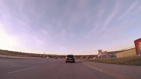 POV point of view - Driving through suburbs in early morning. Stock Footage