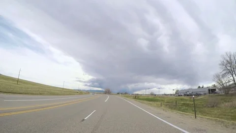 POV point of view - Driving through countryside in Eastern Colorado. Stock Footage 76145427