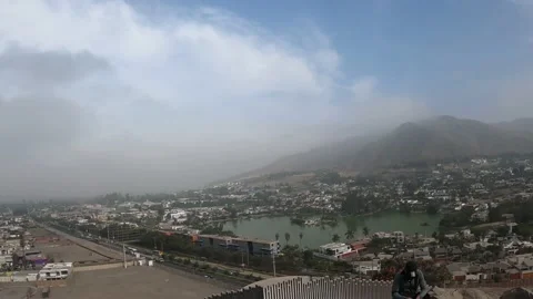 POV point of view of Laguna de la molina, lima, peru 库存影片 142674211