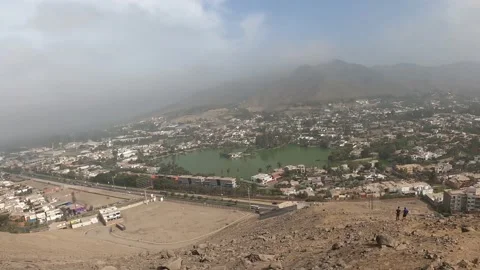 POV point of view of Laguna de la molina, lima, peru Stock Footage 142674375