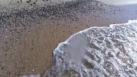 POV point of view. The lapping of the waves in the sea in summer Sunny day. Stock Footage 84734323