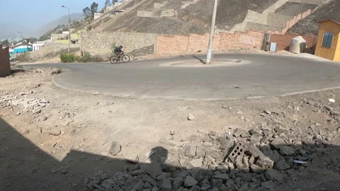 Pov point of view resting after driving bike down the street el peñon uphill Video stock 143040528