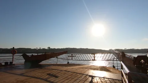 POV Point of view of river Ferry boat Stock Footage 115095008