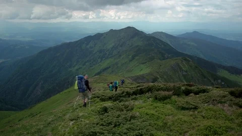 POV point of view walking along hiking mountain trail path, People Footsteps Stock Footage 79691978