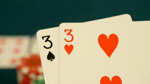 POV of poker player checking his pair of cards, close up Video stock 221415901