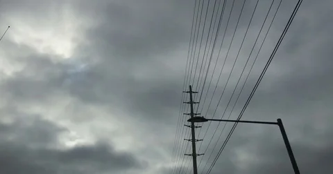 POV power lines and hydro electrical grid Stock-Footage 73916384