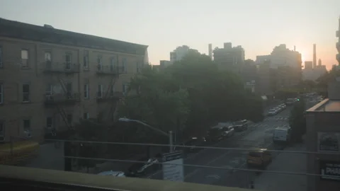 POV from Queens, NY Elevated Subway Stock Footage 341849148