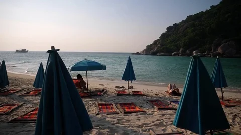 Pov relating at beach paradise Stock Footage 83982809