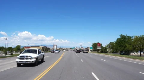 POV-Returning holiday traffic lined up for freeway Stock Footage 63794803