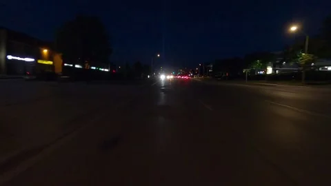 POV of reverse rear view shot roads and highways at dusk 스톡 동영상 156442581