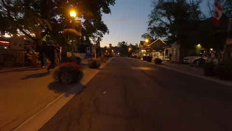 POV of reverse rear view shot roads and highways at dusk Stockbeeldmateriaal 156476531