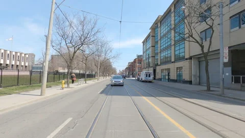 POV reverse shot driving in downtown Toronto city streets 库存影片 151885879