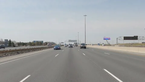 POV reverse shot driving platre on highway with truck and car traffic Stock Footage 151892174
