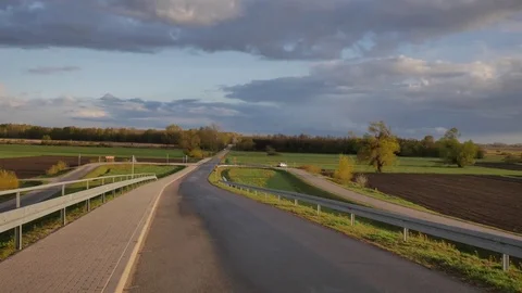 POV  of ride on countyside road. Stock Footage 74758865