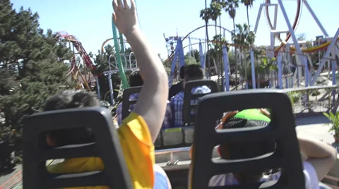 POV of a rider in a roller coaster Stock Footage 36300620