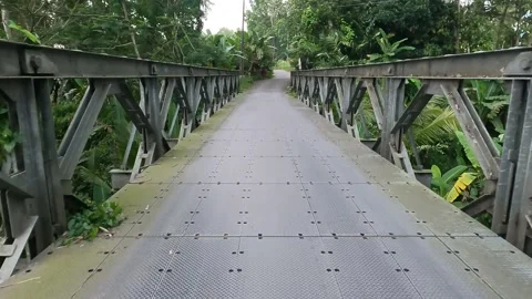 POV Riding Through Mountain Pass Under Overcast Sky, Bridge Stock Footage 321323221