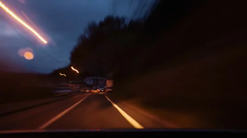 POV of a road Stockbeeldmateriaal 33966594