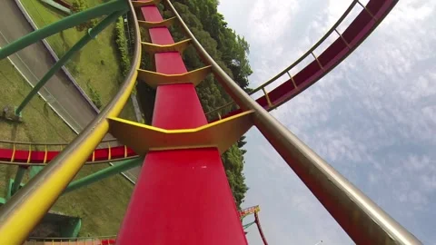 POV Roller Coaster Ascent Toward Loop Stock Footage 331661287