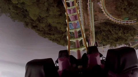 POV Roller Coaster Ride Stock Footage
