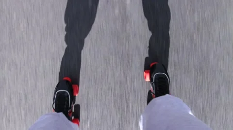POV Roller Skates Vídeo Stock 53898359