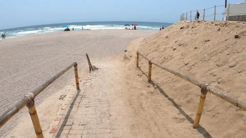 POV running on the beach Stock Footage 195961725