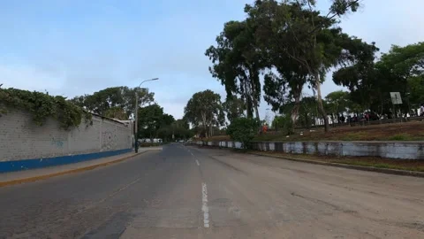 Pov running in the middle of the road Stock Footage 149210962