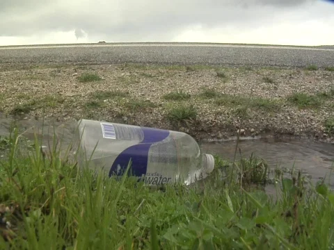 POV of runoff pollution Stock-Footage 609824