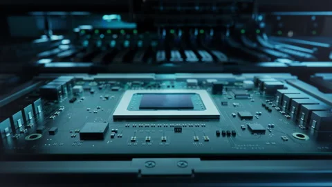 POV Shot of Automatic Pick and Place machine quickly installs Components Stock Footage 241491013