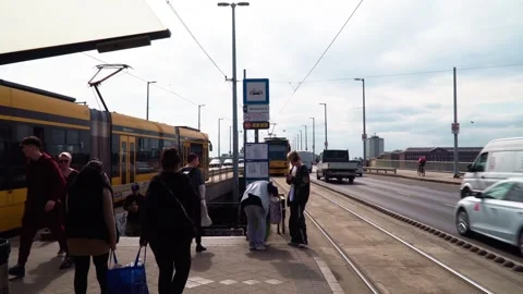 POV shot of Boráros tér transit station on Petőfi Bridge Stock Footage 335271855