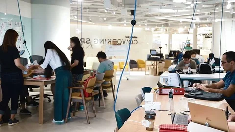 Pov shot of bright-concept workspace at Bangkok Stock Footage 74787146