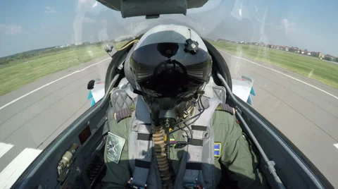 POV shot from the cockpit of a fighter jet Stock Footage 67335387