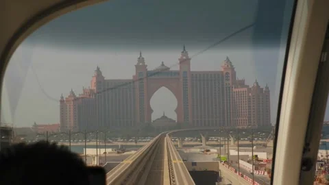 POV shot from a driverless monorail train moving along the track towards th.. Stock-Footage 348284493