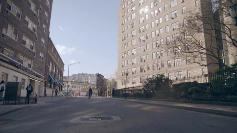 POV shot of empty streets of New York Manhattan during the Covid-19 coronavirus Video stock 128969810