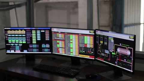 Pov shot of the entire machine operating on the computer Stock Footage 264477018