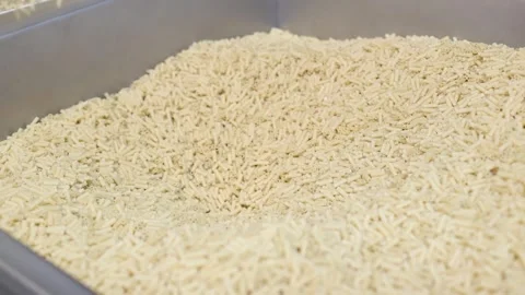 POV SHOT Frames raw material going into the machine Stock Footage 264477122