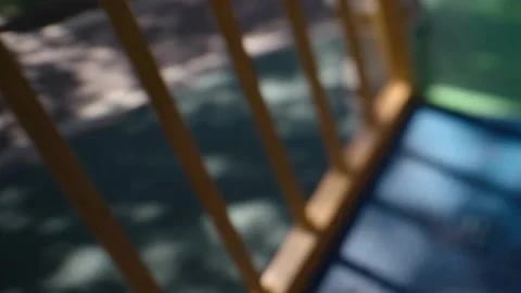 A pov shot of a visually impaired child in the playground Stock Footage