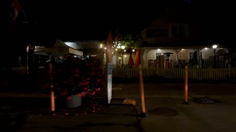 POV side view driving on black dark night on city streets Stock Footage 204053992