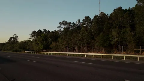 POV side view from driving car On a rural road Stock Footage 306889439