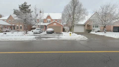 POV side view quiet city streets during COVID 19 coronavirus pandemic lockdown Video stock 145915387