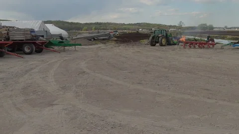 POV side view rich soil and farmland in the Holland marsh of Ontario Stock Footage 154331625