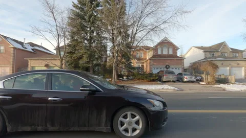 POV side view suburban areas near Toronto Canada Stock Footage 146363719