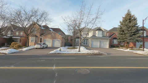 POV side view suburban areas near Toronto Canada 스톡 동영상 146364772