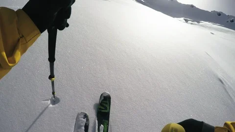 POV ski touring Stock-Footage 87990009