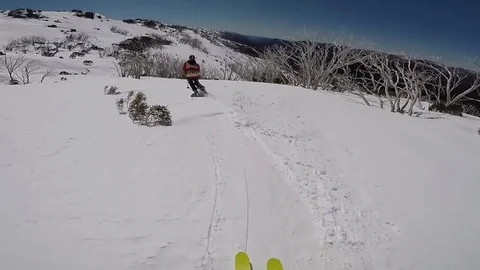 POV Skiing Shot 스톡 동영상 80795155