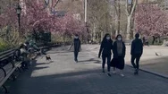 Pov Slow Mo Shot Of People Wearing Masks In New York Manhattan During The Stock Footage