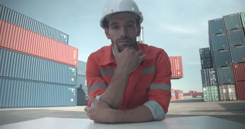 POV of smiling Engineer having online meeting, using video conference call. Video stock 200988013