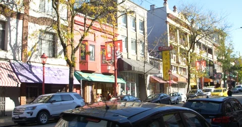 Pov stabilized in chinatown Stock Footage 117922931